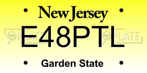 E48PTL New Jersey License Plate