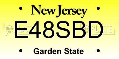 E48SBD New Jersey License Plate