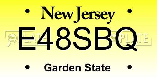 E48SBQ New Jersey License Plate