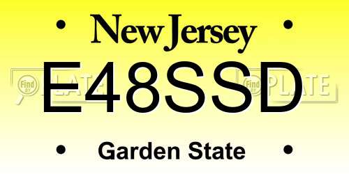 E48SSD New Jersey License Plate