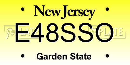 E48SSO New Jersey License Plate