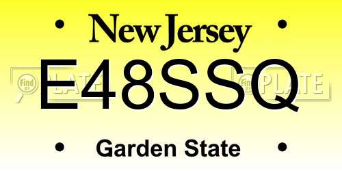 E48SSQ New Jersey License Plate
