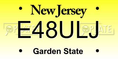 E48ULJ New Jersey License Plate