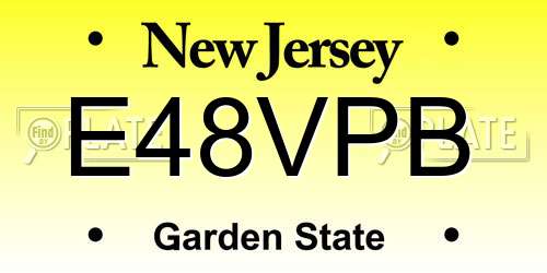 E48VPB New Jersey License Plate