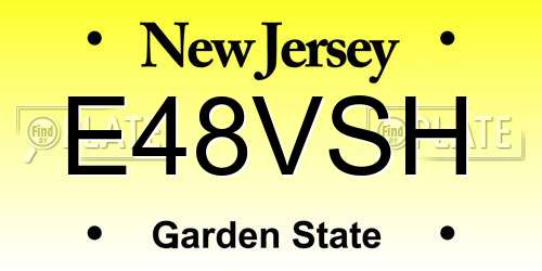 E48VSH New Jersey License Plate