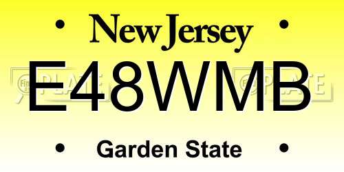 E48WMB New Jersey License Plate