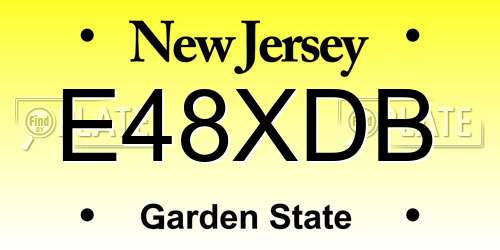 E48XDB New Jersey License Plate