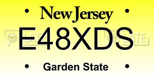 E48XDS New Jersey License Plate