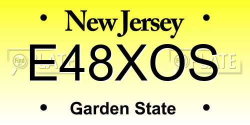 E48XOS New Jersey License Plate