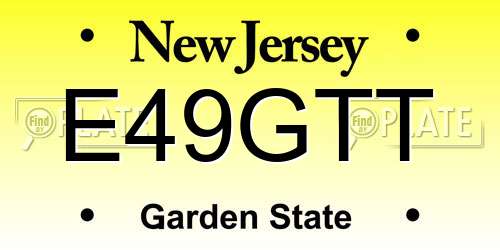 E49GTT New Jersey License Plate