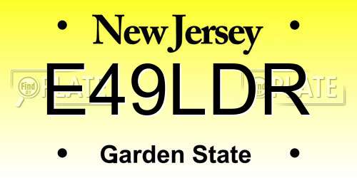 E49LDR New Jersey License Plate