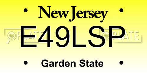 E49LSP New Jersey License Plate