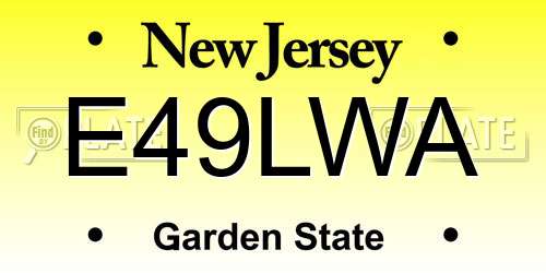E49LWA New Jersey License Plate