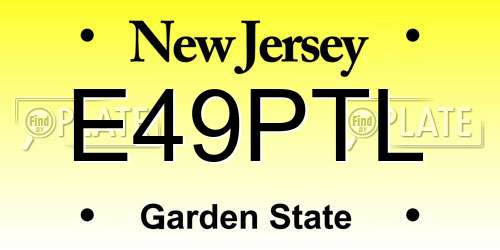 E49PTL New Jersey License Plate