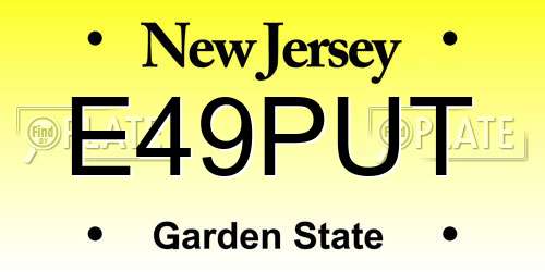 E49PUT New Jersey License Plate
