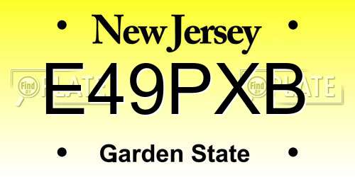 E49PXB New Jersey License Plate