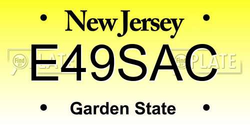 E49SAC New Jersey License Plate