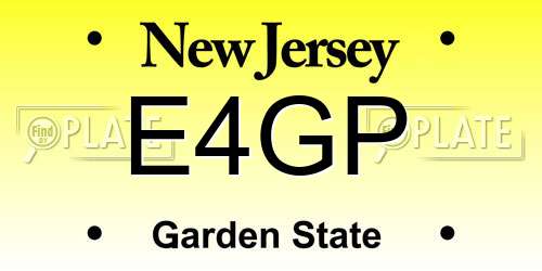 E4GP New Jersey License Plate