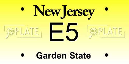 E5 New Jersey License Plate