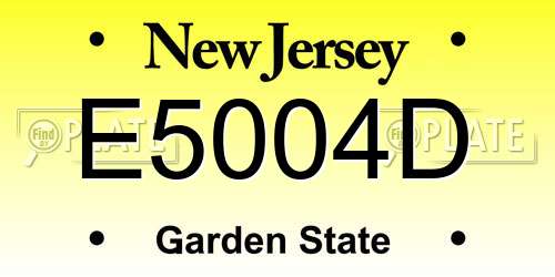 E5004D New Jersey License Plate