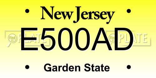 E500AD New Jersey License Plate