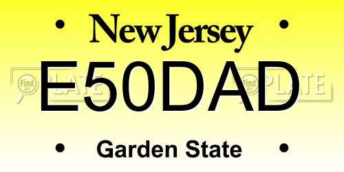 E50DAD New Jersey License Plate