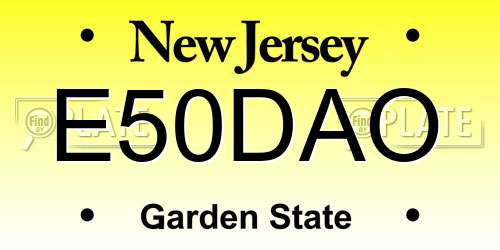 E50DAO New Jersey License Plate