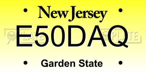 E50DAQ New Jersey License Plate