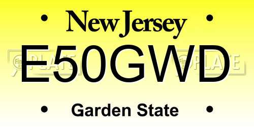 E50GWD New Jersey License Plate