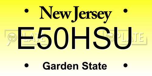 E50HSU New Jersey License Plate