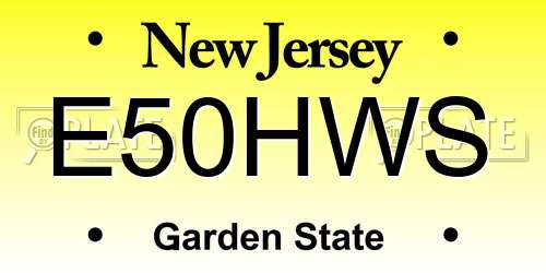 E50HWS New Jersey License Plate
