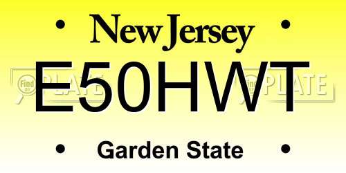 E50HWT New Jersey License Plate