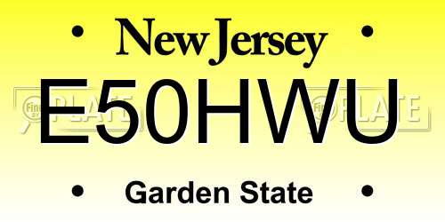 E50HWU New Jersey License Plate