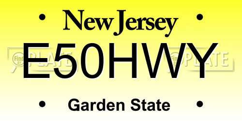 E50HWY New Jersey License Plate