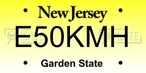 E50KMH New Jersey License Plate