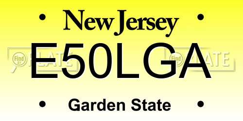 E50LGA New Jersey License Plate