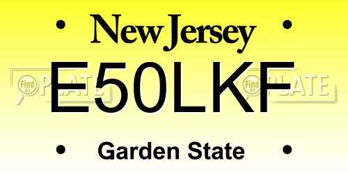 E50LKF New Jersey License Plate