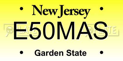 E50MAS New Jersey License Plate
