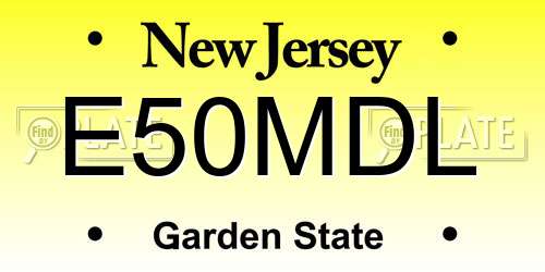 E50MDL New Jersey License Plate