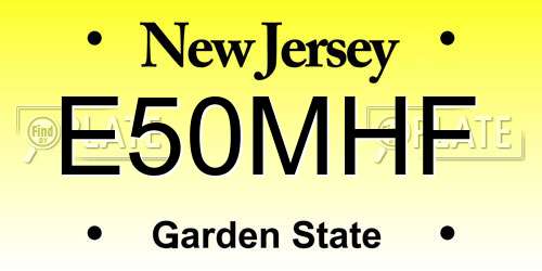 E50MHF New Jersey License Plate
