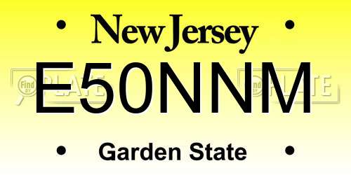 E50NNM New Jersey License Plate