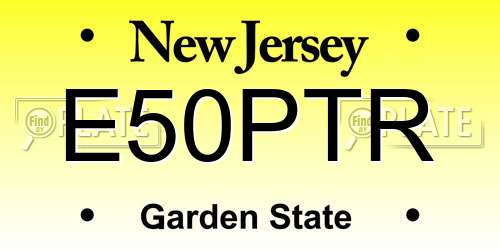 E50PTR New Jersey License Plate