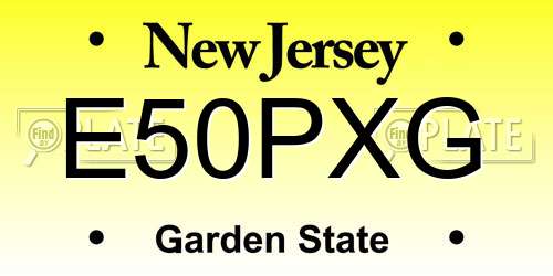 E50PXG New Jersey License Plate