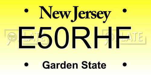 E50RHF New Jersey License Plate
