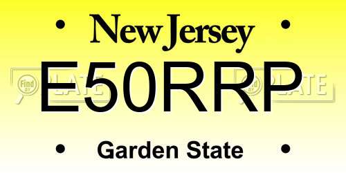 E50RRP New Jersey License Plate