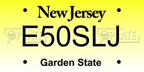E50SLJ New Jersey License Plate
