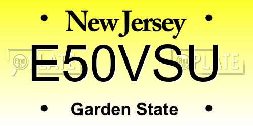 E50VSU New Jersey License Plate