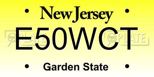 E50WCT New Jersey License Plate