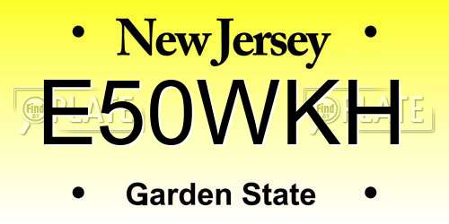 E50WKH New Jersey License Plate