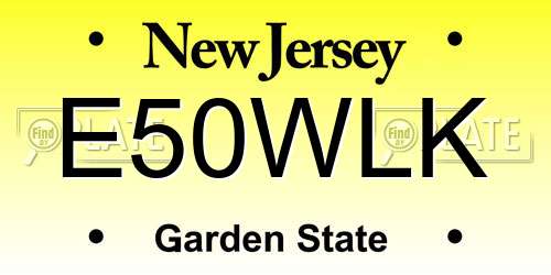 E50WLK New Jersey License Plate